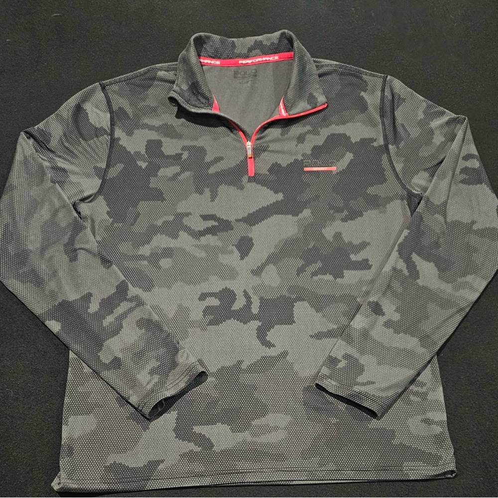 Ralph Lauren Polo Sport Pullover Mens Sz Medium Gray Camo Performance 1/4 Zip